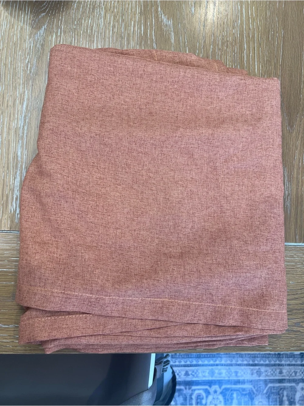 Solid Desert Orange Linen Blend Curtain Panels